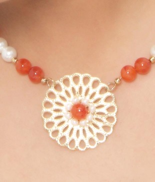 Isabella Sunflower Carnelian Necklace Set