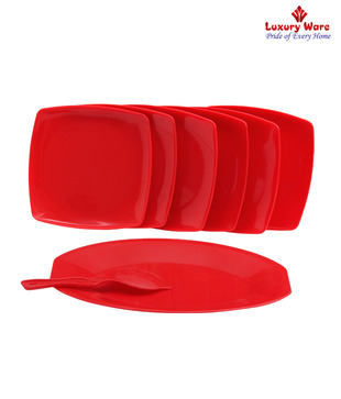 Luxuryware Red Square Cake Set