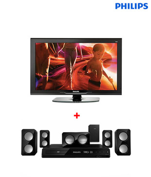 Philips 32 inch 32PFL6577 Full HD LED Television with Philips 5.1 HTS3532 Home Theater System and 1 Year HD D2H Subscription and 3 Years Warranty