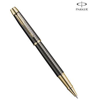 Parker IM Metal Deep Gun Metal Chiselled GT RB Pen