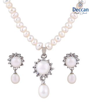 Deccan Pristine Fresh Water Pearl Necklace Set