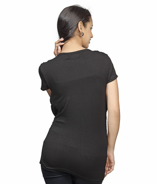 Spanky Black Gathered Top