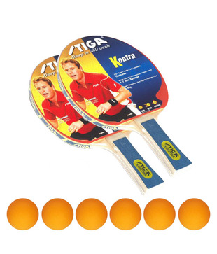 2 Stiga Kontra Table Tennis Rackets +  1 Box of Stiga Shield Table Tennis  Balls FREE