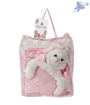 Keona Kidz Pink Baby Blanket With Puppy Motif