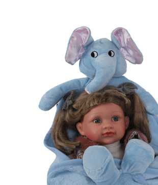 Keona Kidz Blue Baby Blanket With Jumbo Motif