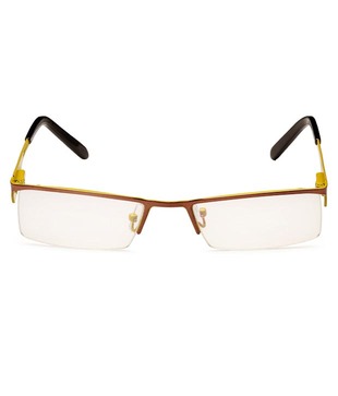Spice Yellow & Brown Semi-Rimless Optical Frame