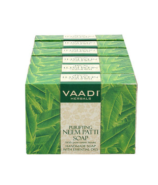 Vaadi Herbals Super Value Pack of 6 Neem Patti Soap - Contains Pure Neem Leaves (5 + 1 FREE)