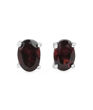 Johareez Garnet & Emerald Silver Earrings Combo