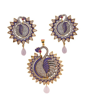 Styleos  Breath-taking Purple Pendant Set