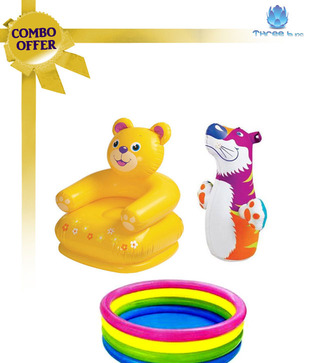 Intex Combo Teddy Chair & Baby Pool W/Hit Me Bop Bag