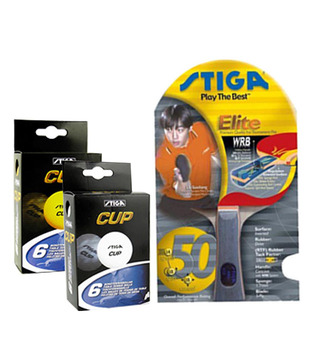 2 Stiga Elite Table Tennis Rackets + 1  Box of Stiga Cup Table Tennis Balls  FREE