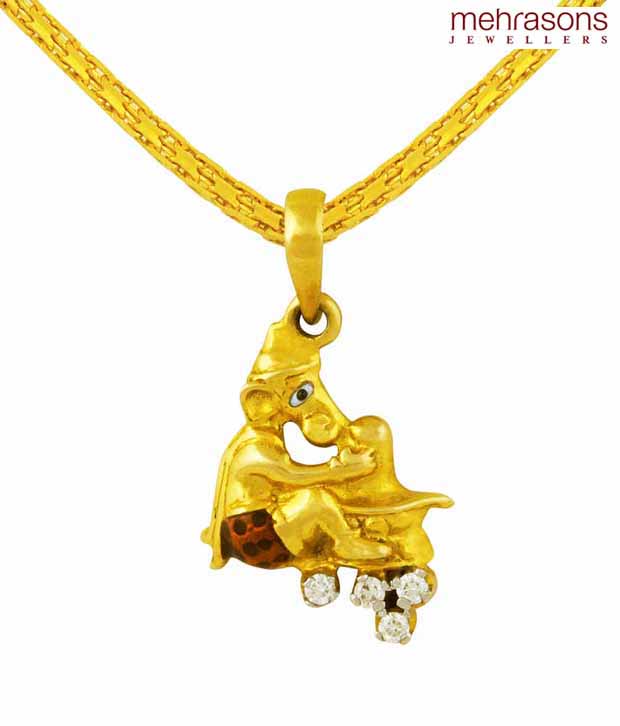 Mehrasons Diamond Ganesha Pendant