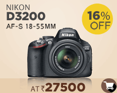 Nikon D3200 (Black) DSLR with  AF-S 18-55mm VR Kit Lens