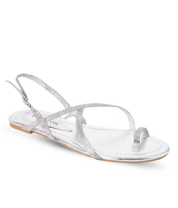Carlton London Trendy Silver Flat Sandals - Buy Women's Sandals @ Best ...